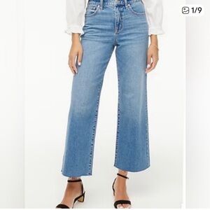J. Crew Curvy Wide Leg Crop Raw Hem Jeans, Size 26